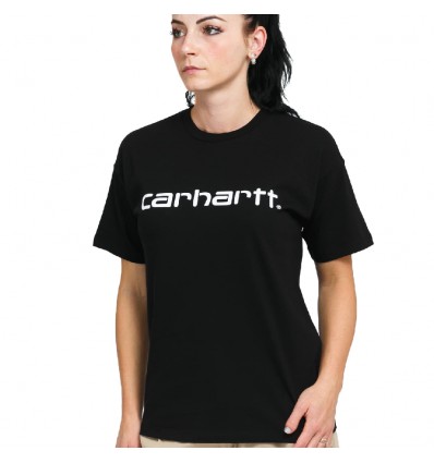 CARHARTT WIP W' S/S SCRIPT BLACK/WHITE