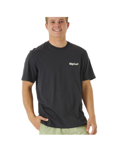 RIP CURL BLAZED AND TUBED TEE WASHED BLACK