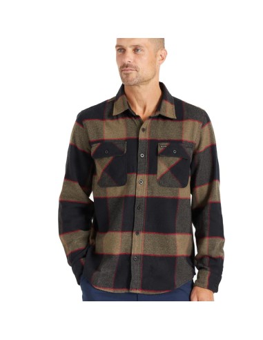 BRIXTON BOWERY L/S FLANNEL HEATHER GREY/CHARCOAL
