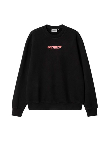 CARHARTT WIP INK BLEED SWEAT BLACK/PINK STONE WASHED