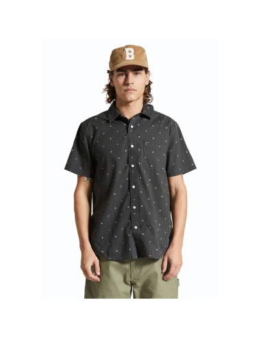 BRIXTON CHARTER PRINT S/S WOVEN WASHED BLACK PYRAMID
