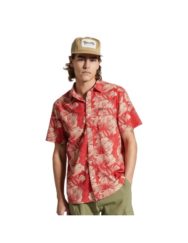 BRIXTON CHARTER PRINT S/S WOVEN CASA RED/OATMILK FLORAL