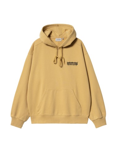 CARHARTT WIP HOODED STAMP SWEAT BOURBON/BLACK STONE WASHED