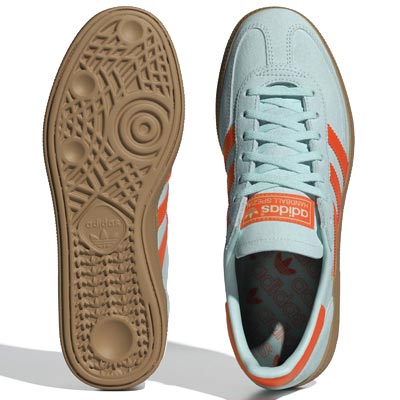 Zapatillas Adidas-Originals FOOTWEAR de mujer Handball Spezial Color Aqua y Naranja con Suela Caramelo